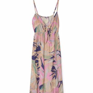 Saltwater Luxe Linz Tie-Front Abstract Floral Midi Dress - Small - Retail $137
